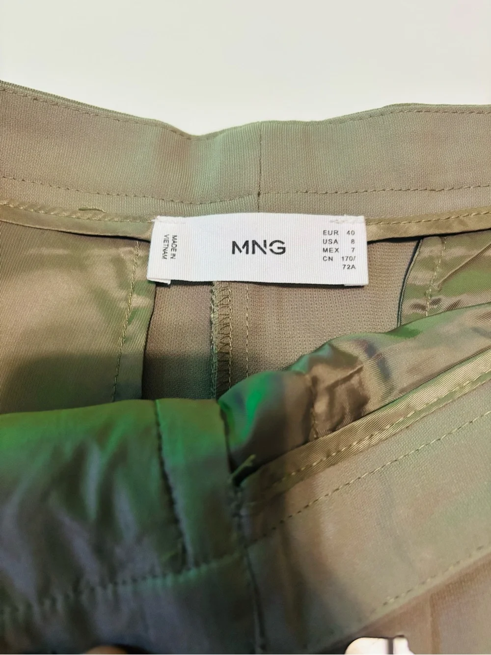 Mango Wide-Leg Pants in Khaki Green - Picture 3 of 5